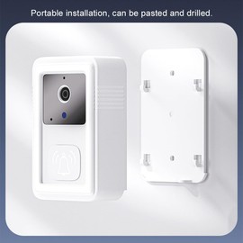 BEALIFE Doorbell with Camera Wireless High-Definition Infrared Night Forvision Automatic Snapshot Cloud Storage No for Drilling, White
