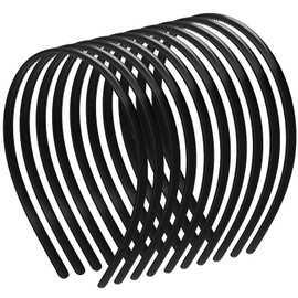 HJZHII 10 Pcs Plastic Headband, Black Non-Slip Headbands for Women