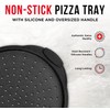 Non-Stick Pizza Pan with Silicone Handle 1 Pack, 13 Inch