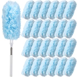 Nuogo 100 Count Duster Refills Heavy Duty 360° Multi Surface Duster Replacement Disposable Microfiber Removal Brush Compatible with Swiffer Dusters for Home, Office, Furniture, Fans, Walls Cleaning