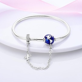 Hapour 925 Sterling Silver Charms Bracelet for Women Butterfly Friend Heart Moon and Star Snake Chain Charm Bracelet with 5A Cubic Zirconia