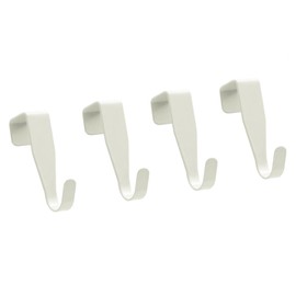 CALLYSONIC 4 Door Hooks, Door Hooks for Hanging, Window Holder for Stars, Coat Hooks Door Hanging, Coat Hook Door, for Cabinet Door and Room Door Outside (White)