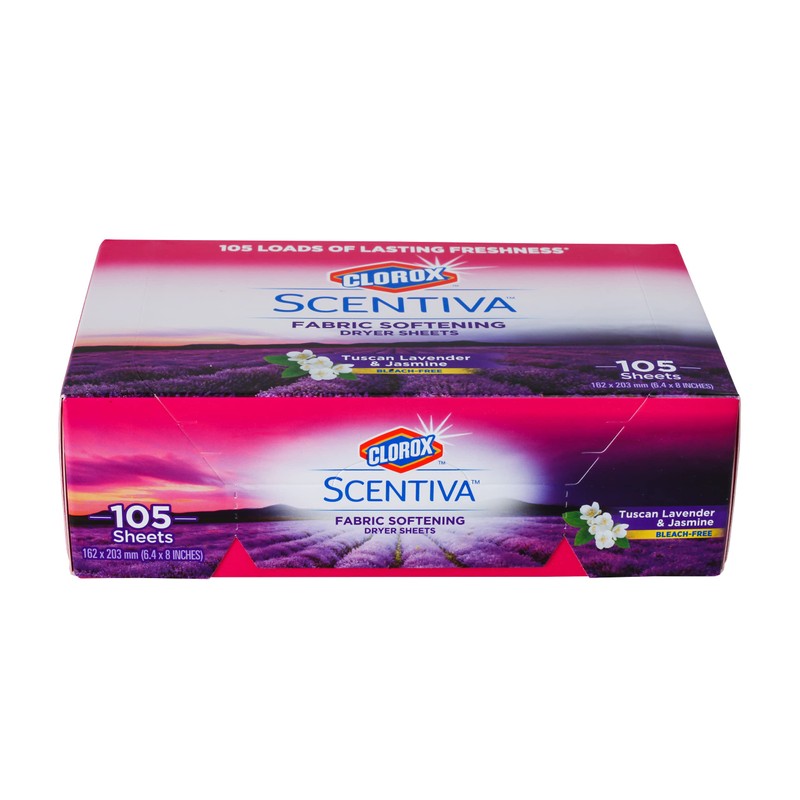 Clorox Scentiva Fabric Softener Dryer Sheets, Tuscan Lavender & Jasmine