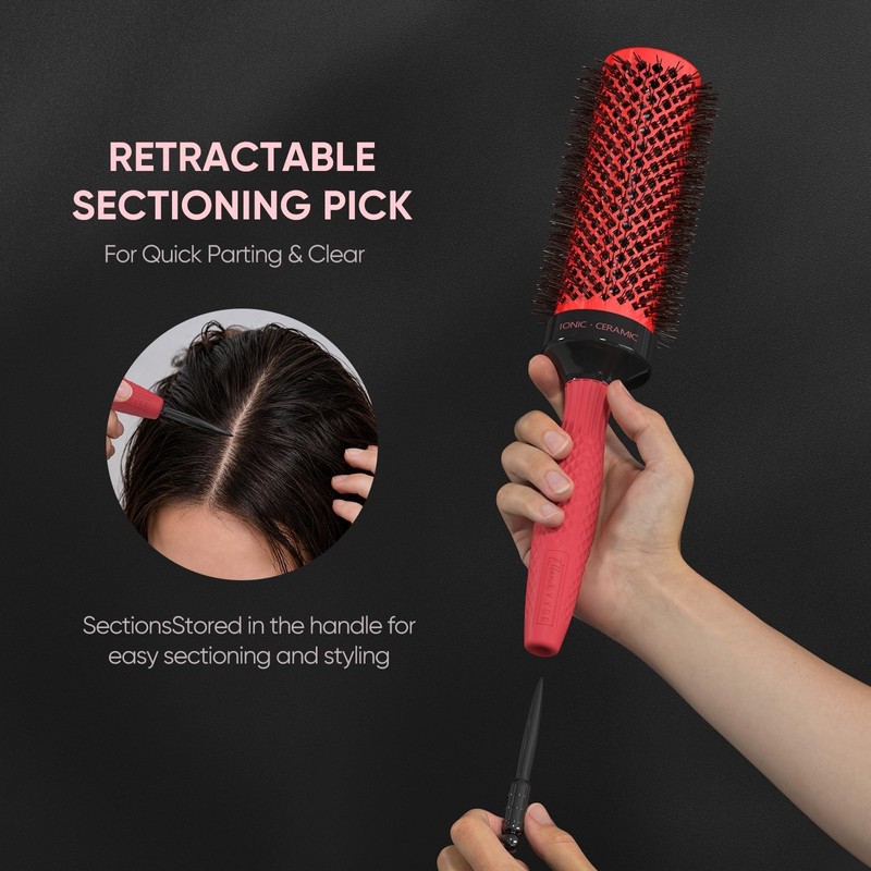 Round Brush for Blow Drying, Ceramic Coated Hair Brush with