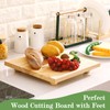 Bucherry Wood Butcher Block Cutting Board with Feet for Kitchen,