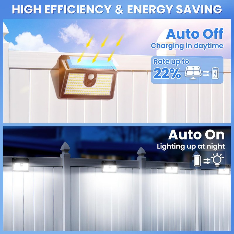 CLAONER Solar Lights Outdoor Motion Sensor, 6 Pack 149 LED