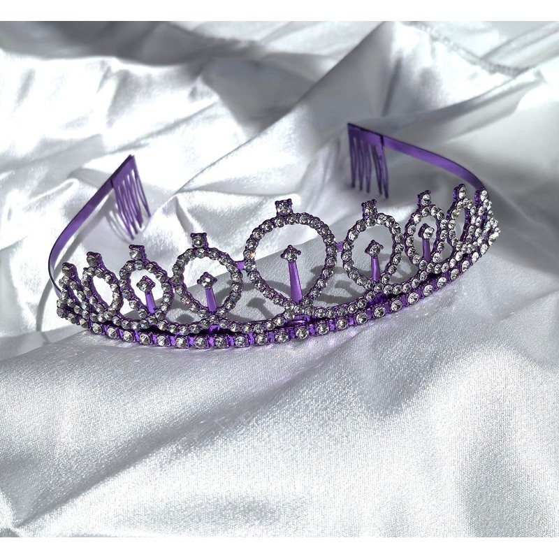 ALRBE TIN Birthday Crowns for Women - Purple Sash and