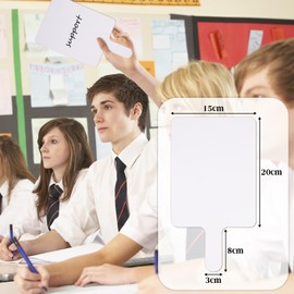 Seajan 50 Pcs Dry Erase Answer Paddle Auction Paddles White Bidding Paddle Boards Bulk Doubled Sided Handheld Blanks Paddle Fan for Classroom Teaching Office Meeting Family