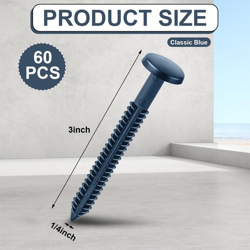 Blulu 60 Pcs 3 Inch Vinyl Shutter Fastener Window Panel