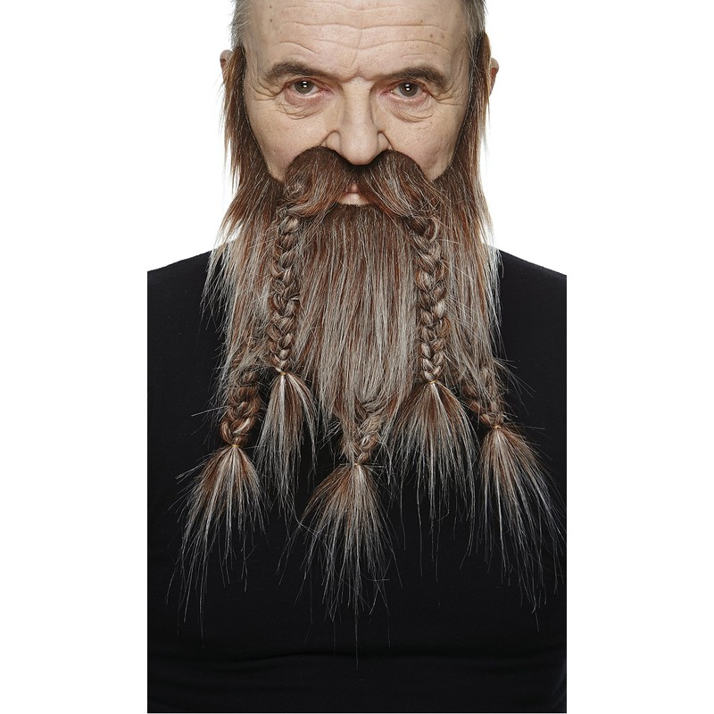 Mustaches Self Adhesive, Novelty, Viking Dwarf Fake Beard, False Facial