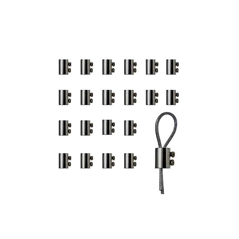 20Pcs Upgraded wire Rope cable clamps single/hole cable clamps（3.6MM line