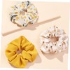 minkissy Chiffon Hair Scrunchies Set of 3 Floral Daisy Pattern