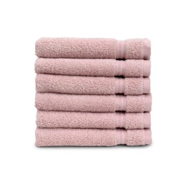 TowelSelections Blossom Collection Soft Towels 100% Turkish Cotton Blushing Pink 6 Washcloths