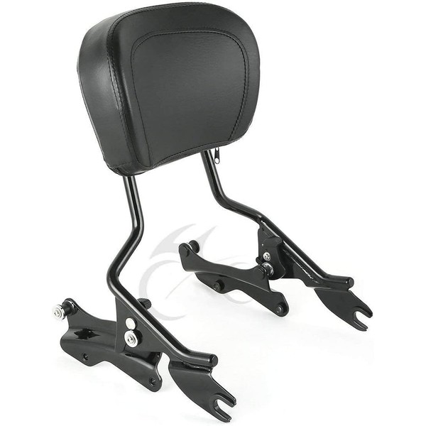 XFMT Black Detachable Sissy Bar Backrest Pad W/ 4 Point