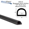RecPro RV Baggage Door Hollow D Bulb Seal with Adhesive