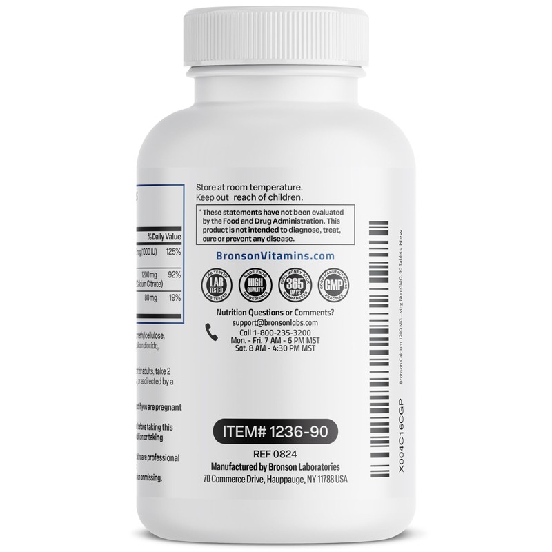 Bronson Calcium 1200 MG Per Serving Sustained Release with Vitamin