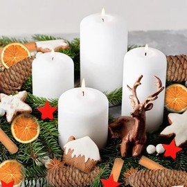 YUNSTK Pack of 67 Christmas Wreaths, Decorative Potpourri Christmas, Christmas Decoration, Advent Wreath with Pine Cones, Cinnamon Sticks, Dried Orange Slices, Star Anise, Jute String, Moss, and