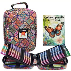 Ccfoud Colouring Pencils,72 Metallic Coloured Pencils Set,Zipper Travel Case,Soft Core,Ideal for Drawing Sketching Shading,Art Supplies for Beginners