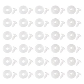 ccHuDE 50 Pcs Craft Doll Joints Stuffed Animal Joints Small Safety Joints Teddy Bear Joints Doll Body Joints White Plastic Joints Bear Making Joints 25mm