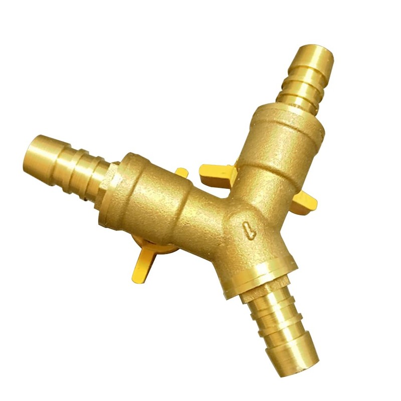 BesNPT 1/2" Hose Barb valve, Brass 3 Way Shut Off
