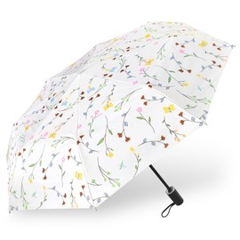 折りたたみ傘 日傘 UVカット100％遮光 傘 日傘 晴雨兼用 折り畳み傘 軽量 手動開閉 折りたたみ UVカット 遮熱 紫外線遮断 8本骨 コンパクト 傘 収納ポーチ付き (蝶の花)
