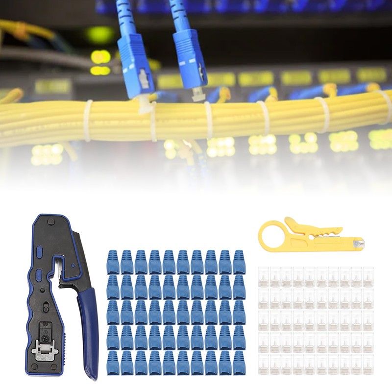 RJ45 Crimping Tool Multifunctional Ethernet Crimper Cutter Stripper for Cat5