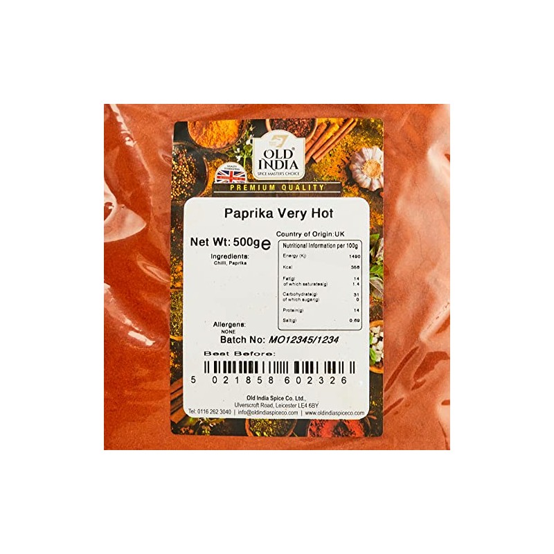 Old India Paprika Very Hot 500g