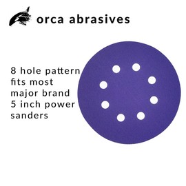 Ultra Durable Ceramic Sanding Discs, 5 inches 8-Holes, Heavy-Duty Hook & Loop Film Discs for Random Orbital Sanders (800, 25)