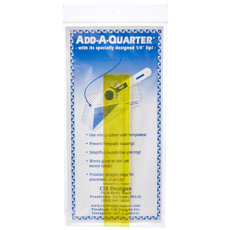 Colonial 6CMD Add-A-Quarter Ruler, 6-Inch, Yellow