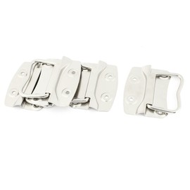 4 Pcs Silver Tone Mounted Plate Door Sideboard Pull Handle 4.5cm High