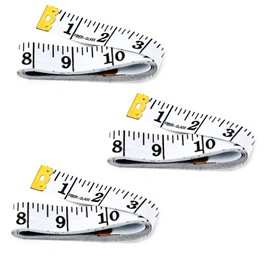 3 Pack Body Measurement Tailor Tape Measures, 60 Inch/150cm Reversible Tailor Tape Measures White Measuring Ruler for Body Fabric Sewing.