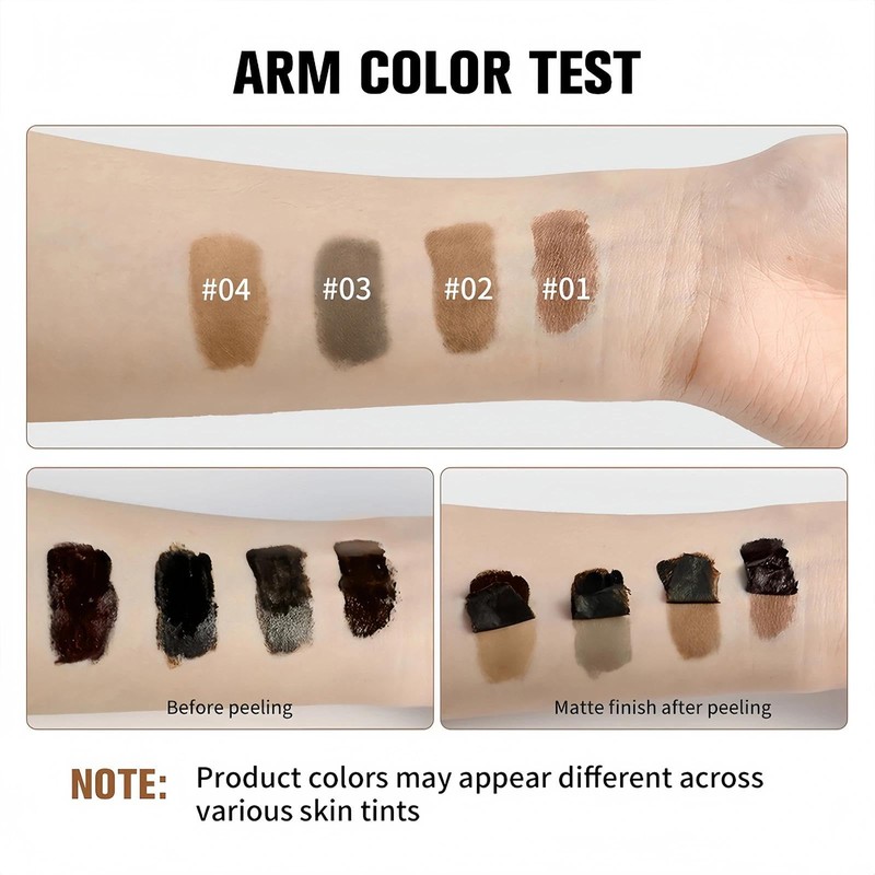 Peel Off Eyebrow Tint Dark Brown, Long Lasting Tattoo Brow