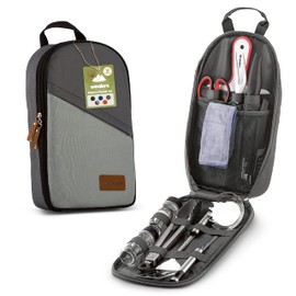 12 Piece Camp Kitchen Cooking Utensil Set Travel Organizer Grill Accessories Portable Compact Gear for Backpacking BBQ Camping Hiking Travel Cookware Kit Water Resistant Case (Grey)