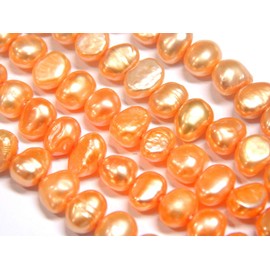 Freshwater Pearls Cultured Pearls 6 mm Apricot Potato Natural Baroque Gemstone Beads Jewellery Beads for Threading for DIY Chain Crafts Pearl Beads Gemstone