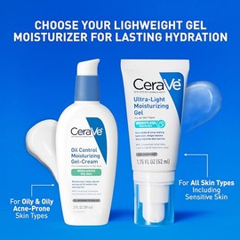 CeraVe- Gel hidratante ultraligero | Gel hidratante facial con ceramidas, niacinamida y ácido hialurónico