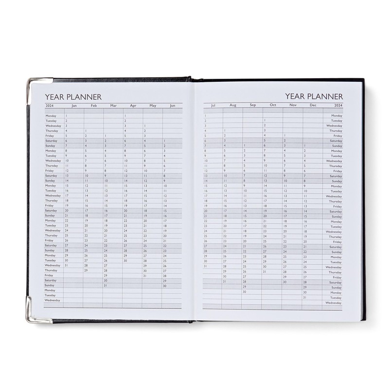 Executive Edition A5 2025 Diary Day A Page - Black