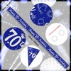 Mens 70th Birthday Decorations - Blue, Silver & Navy Happy