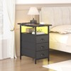sthmec End Table with Charging Station,LED Side Tables with USB