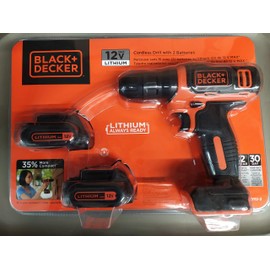Black & Decker 12V Lithium Drill with 2 Batteries