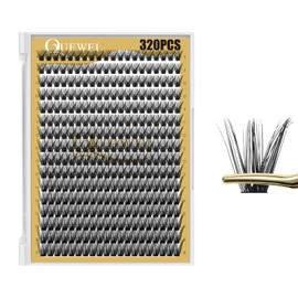 QUEWEL Self Adhesive Eyelashes Natural Look, No Glue Needed Lash Clusters with Eyelash Clusters Tweezer, 32 Pcs Reusable Lashes Self Adhesive for Beginners, DIY Lash Extensions for Home Use(ZN-05)