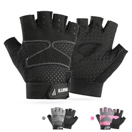 CubePlug Boys Girls Non-Slip Cycling Gloves Half Finger - Padded Grips Palm for Unisex Children, Ideal for Summer Riding, MTB, Bike, Sports, Hiking, Climbing, and Gym (Ink, S)