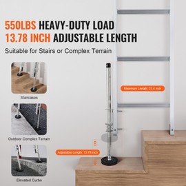 Happybuy Ladder Levler, 23.4 inch Steel 550lbs Load Ladder Leveling Tool,Pitch Hopper, Stair Ladder Stabilizer with Storage,Easy to Use for All Surfaces, Extension Ladder Accessories for Uneven Ground