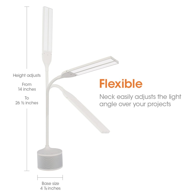 OttLite LED Desk Lamp with Dual Head & Bluetooth Speaker