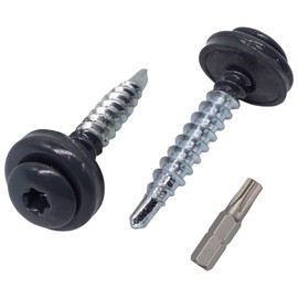 SKIR'CO Pack of 150 Sheet Metal Roofing Screws 4.8 x 35 mm Painted Self-Drilling Screws with EPDM Washers Sheet Metal Torx Screw (Anthracite Grey RAL 7016)
