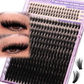 Fairy Lash Clusters 60D Wispy Eyelash Clusters Manga Individual Lashes Fluff Spiky Lash Extension with Spikes and Bottom Lashes Volume DIY Anime Cluster Eyelash Extensions(Long 12-22mm, 198Pcs)