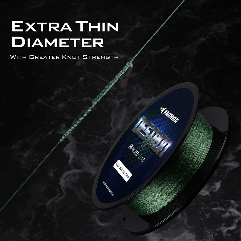 KastKing Destron - Línea de pesca trenzada, verde zacate, 30