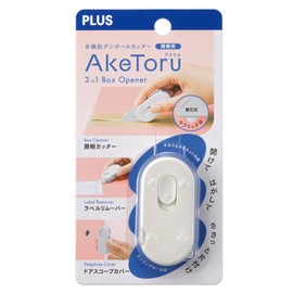 Plus BC-011 BC-011 36-750 Cardboard Cutter for Unpacking Opener with Label Remover Multi-functional Cutter, White