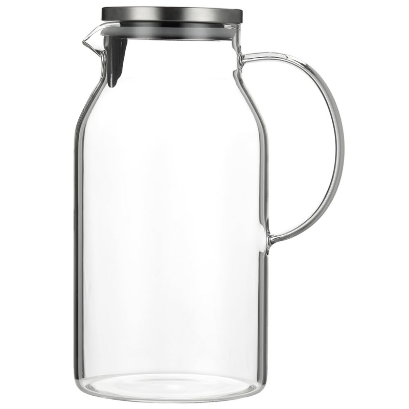 Karafu Glass Pitcher with Lid, 95 Ounces Wide Mouth Heat