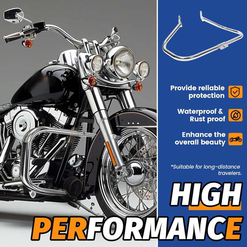 KUAFU Highway Crash Bar Compatible with 2000-2017 Harley Heritage Softail
