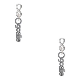 Delight Jewelry Silvertone Goalie Silvertone Infinity Post Earrings